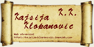 Kajsija Klopanović vizit kartica